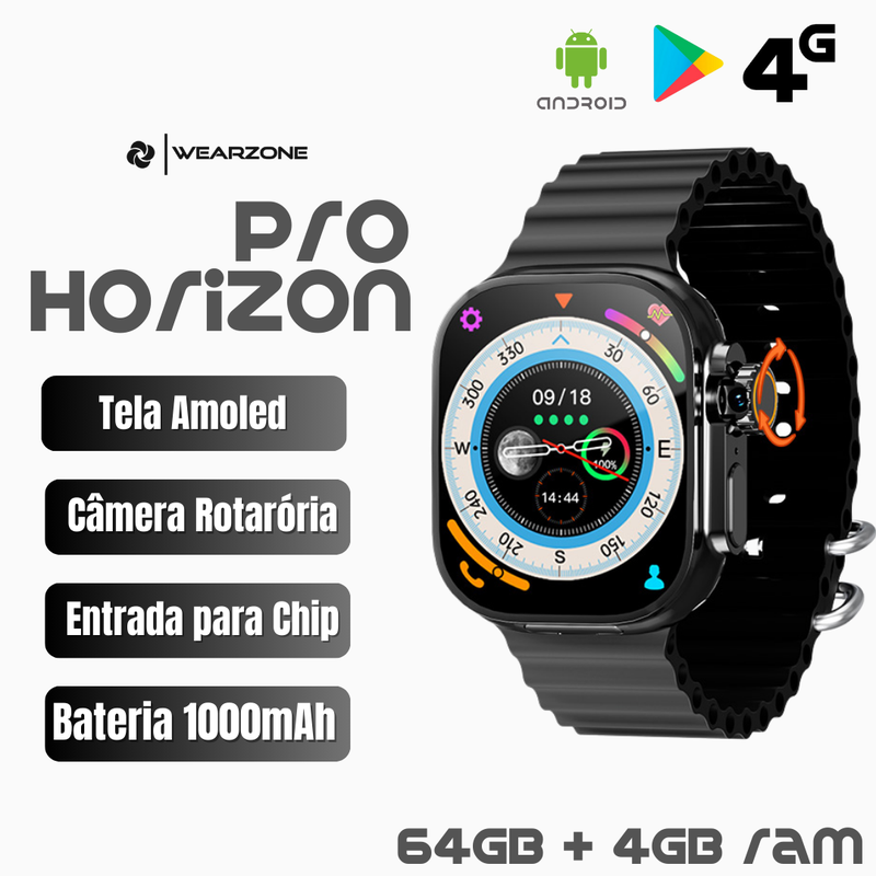 Horizon Pro 4G/5G AMOLED | Câmera Rotatória + NFC | 64Gb de Armazenamento e 4Gb de Ram